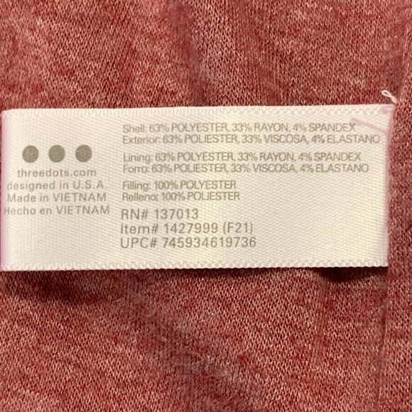 Three Dots Women's Quilted Step Hem Knit Jacket in Heather Tibetan Red Size XS - Picture 7 of 10